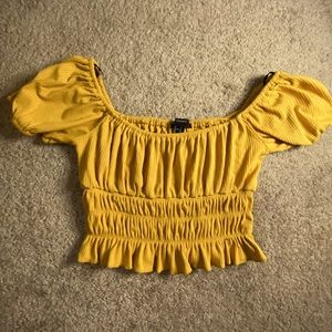 Off The Shoulder Mustard Yellow Top